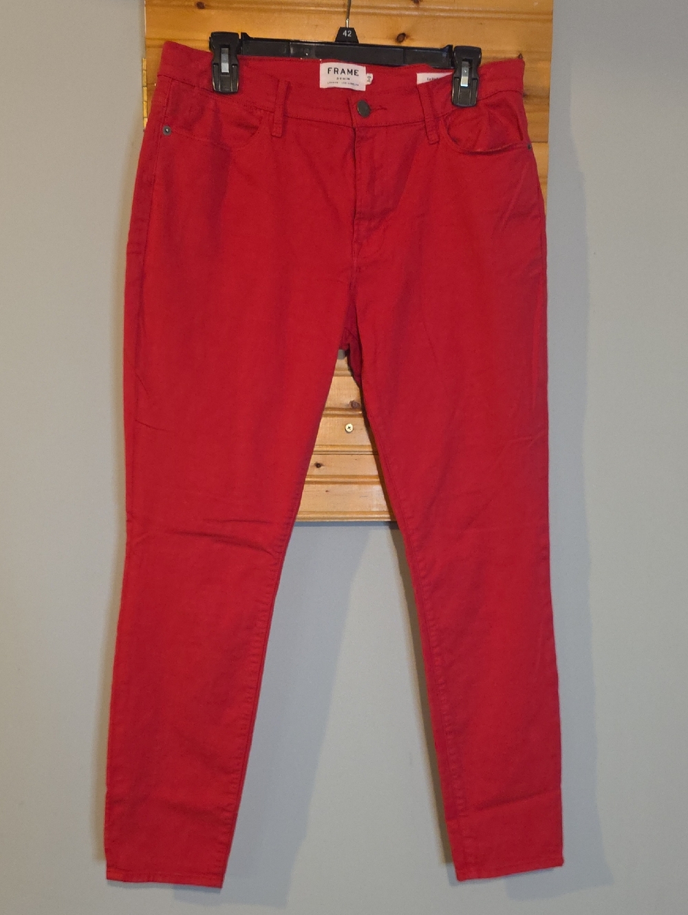 FRAME Le High Skinny Jeans —Red, 5-pocket, high rise, skinny Sz 10